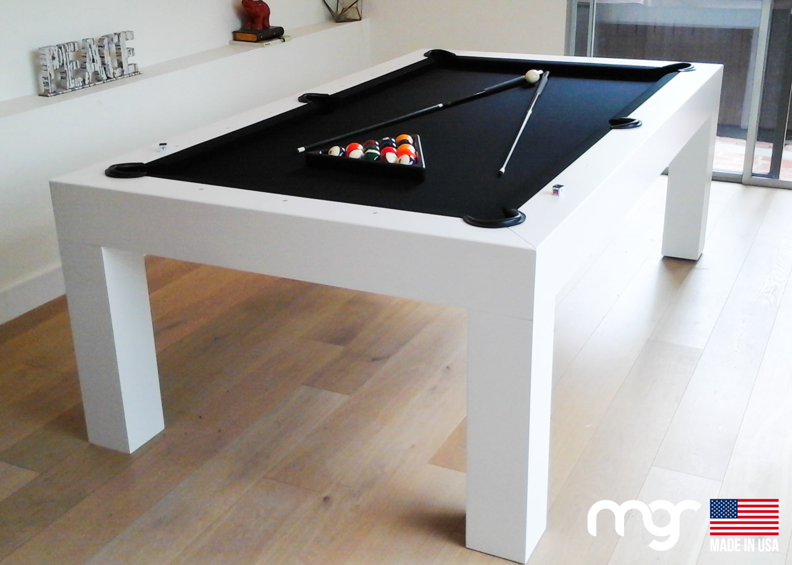 The Modern Pool Table (Maple Wood with White Finish) - Free Curbside Delivery