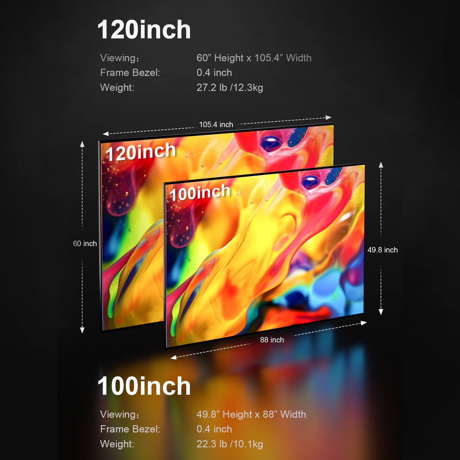 AWOL Vision 100''-180'' Matte White Screen