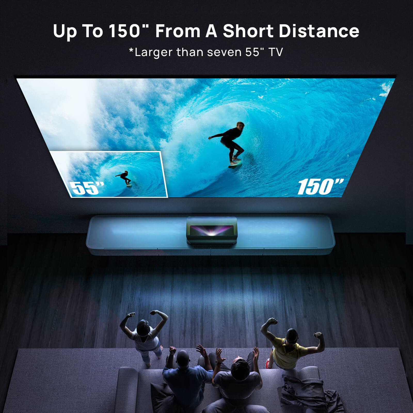 AWOL Vision LTV-3000 Pro Plus 100''-120'' Daylight ALR Screen Bundle
