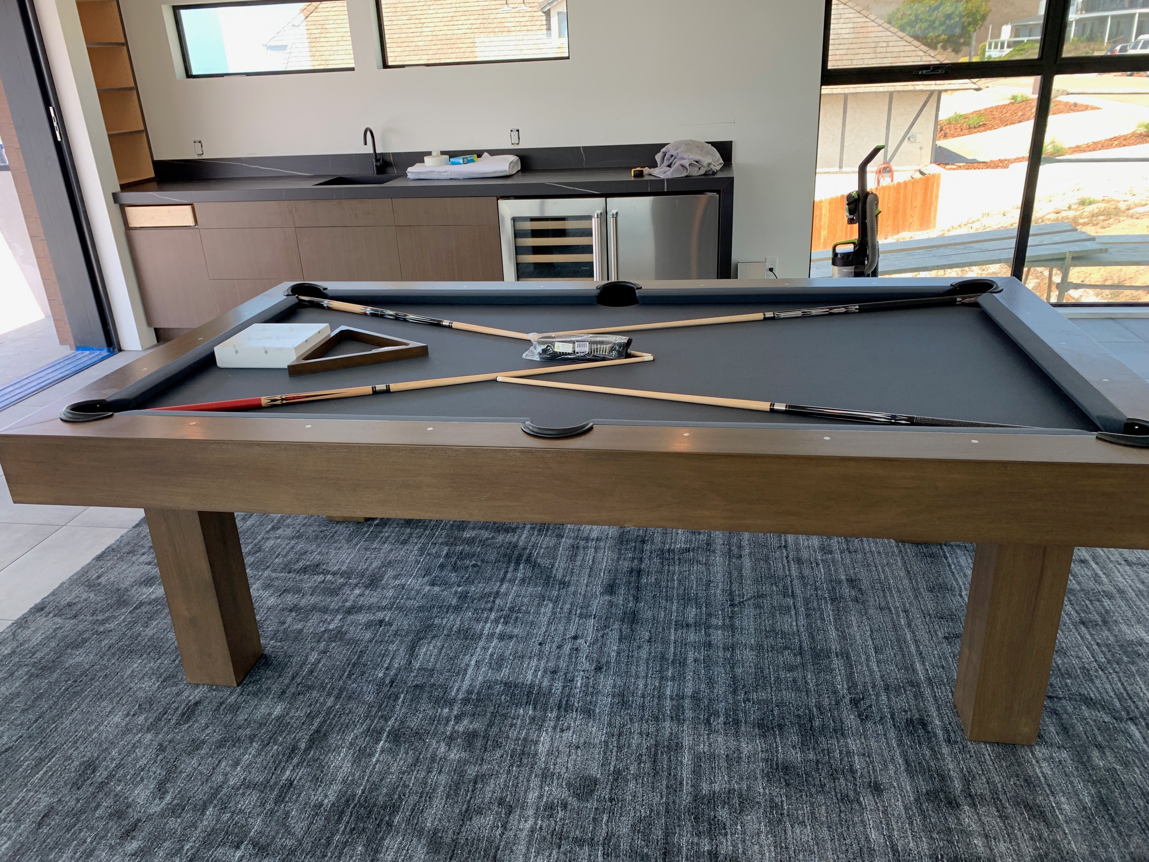 The Inside Modern Pool Table Solid Walnut with Custom Finish - Free Curbside Delivery