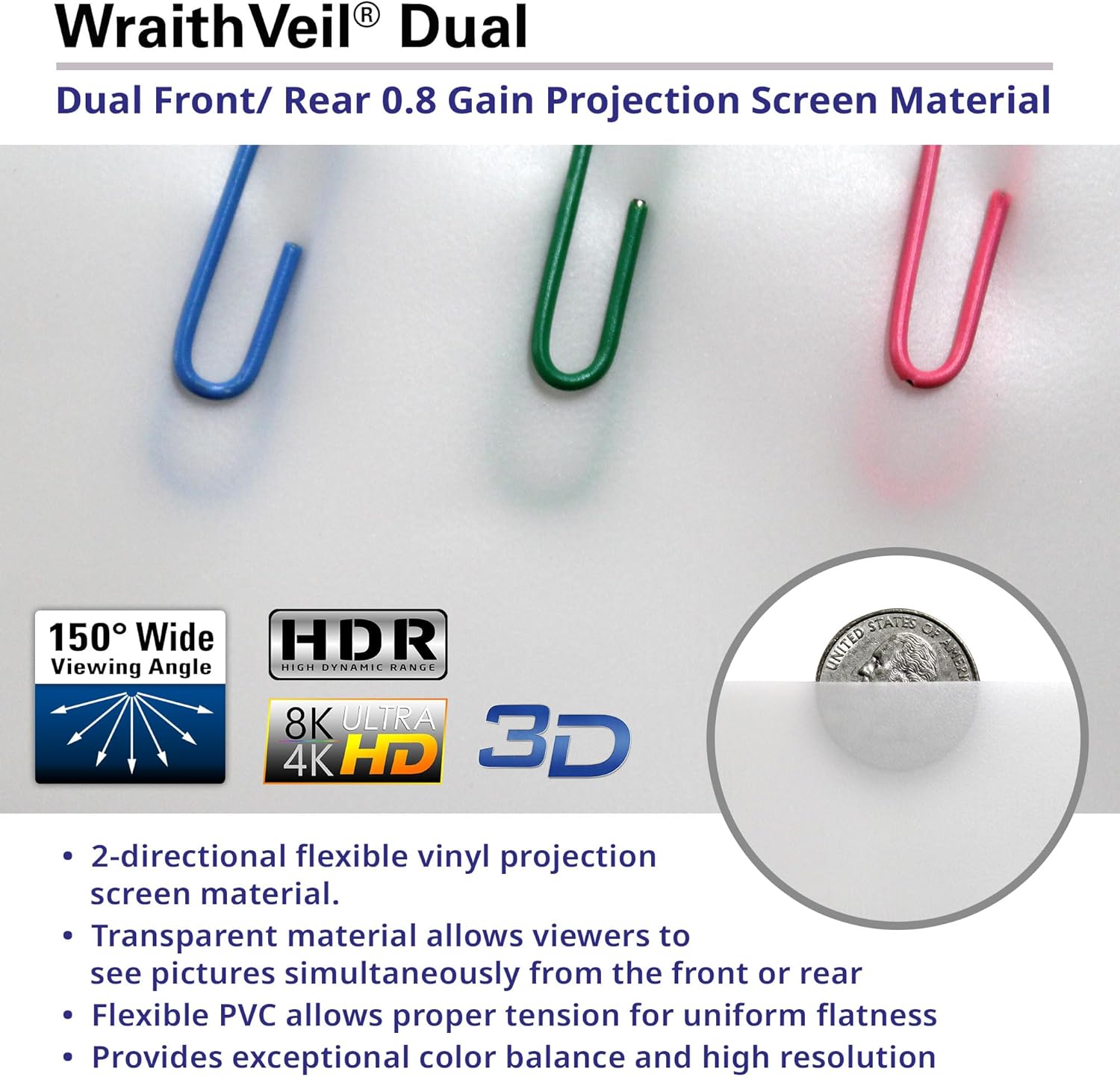 Elite Screens CineTension 3 WraithVeil Dual Projector Screen 135-inch 16:9 Electric Tab Tension Front & Rear Projection Screen TE135HR3-DUAL