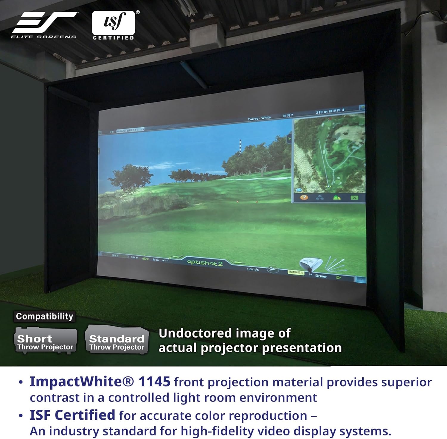 Elite Screens GolfSim Bay Series GSB10x10-IPW1145