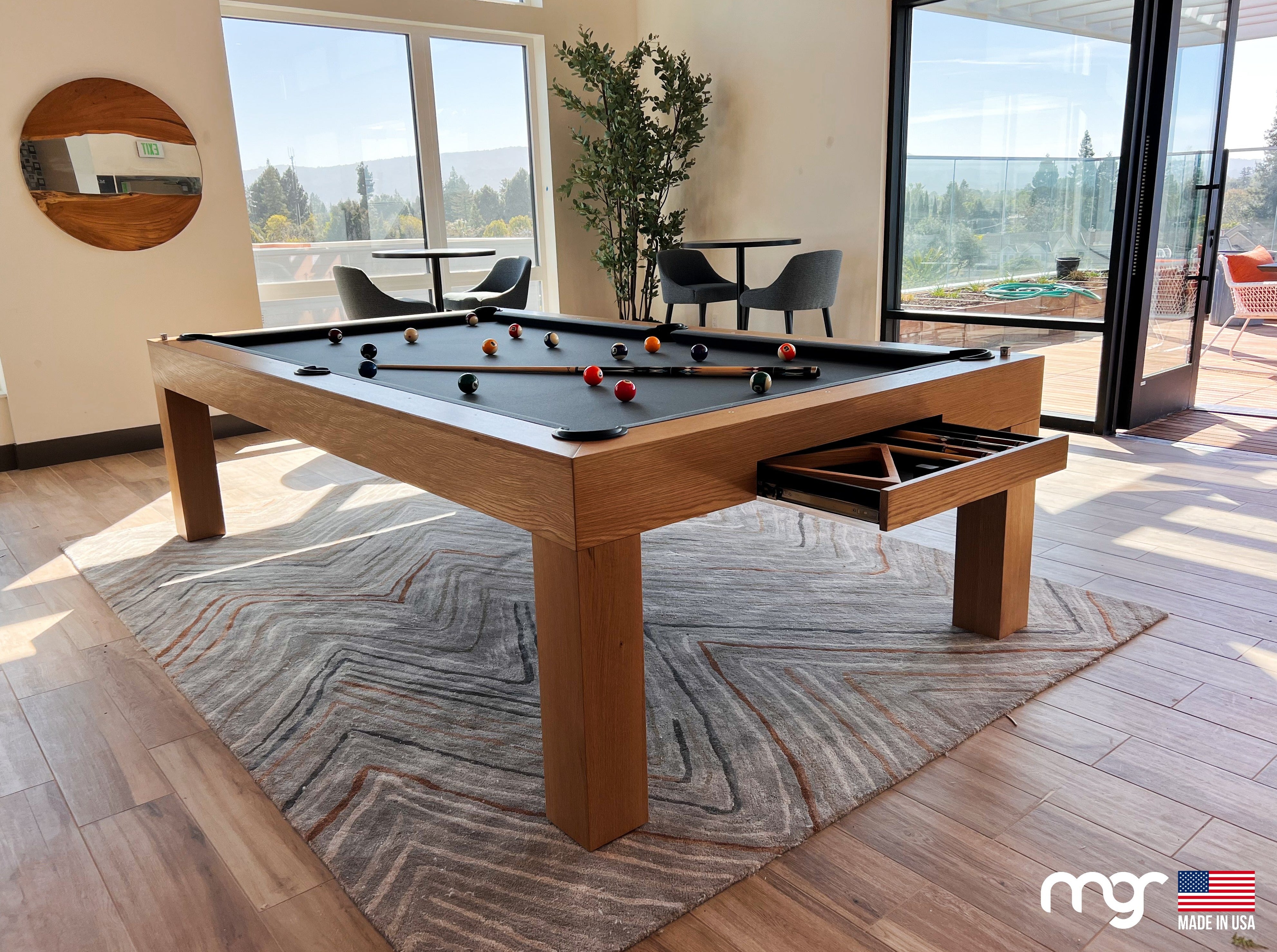 The Modern Pool Table (Rift Oak Natural Finish) - Free Curbside Delivery