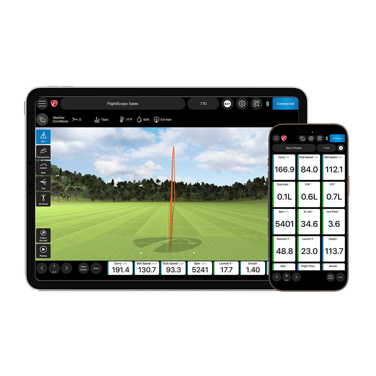 FlightScope Pro Package and Face Impact Location