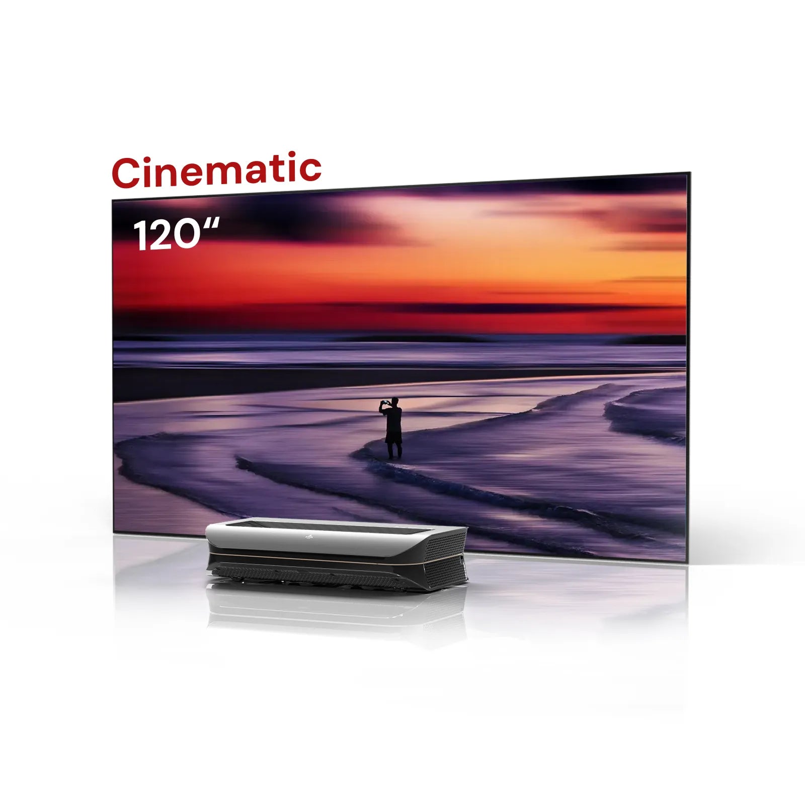 AWOL Vision LTV-3500 Pro 100''-132'' Wall-Mount Cinematic ALR Screen Bundle
