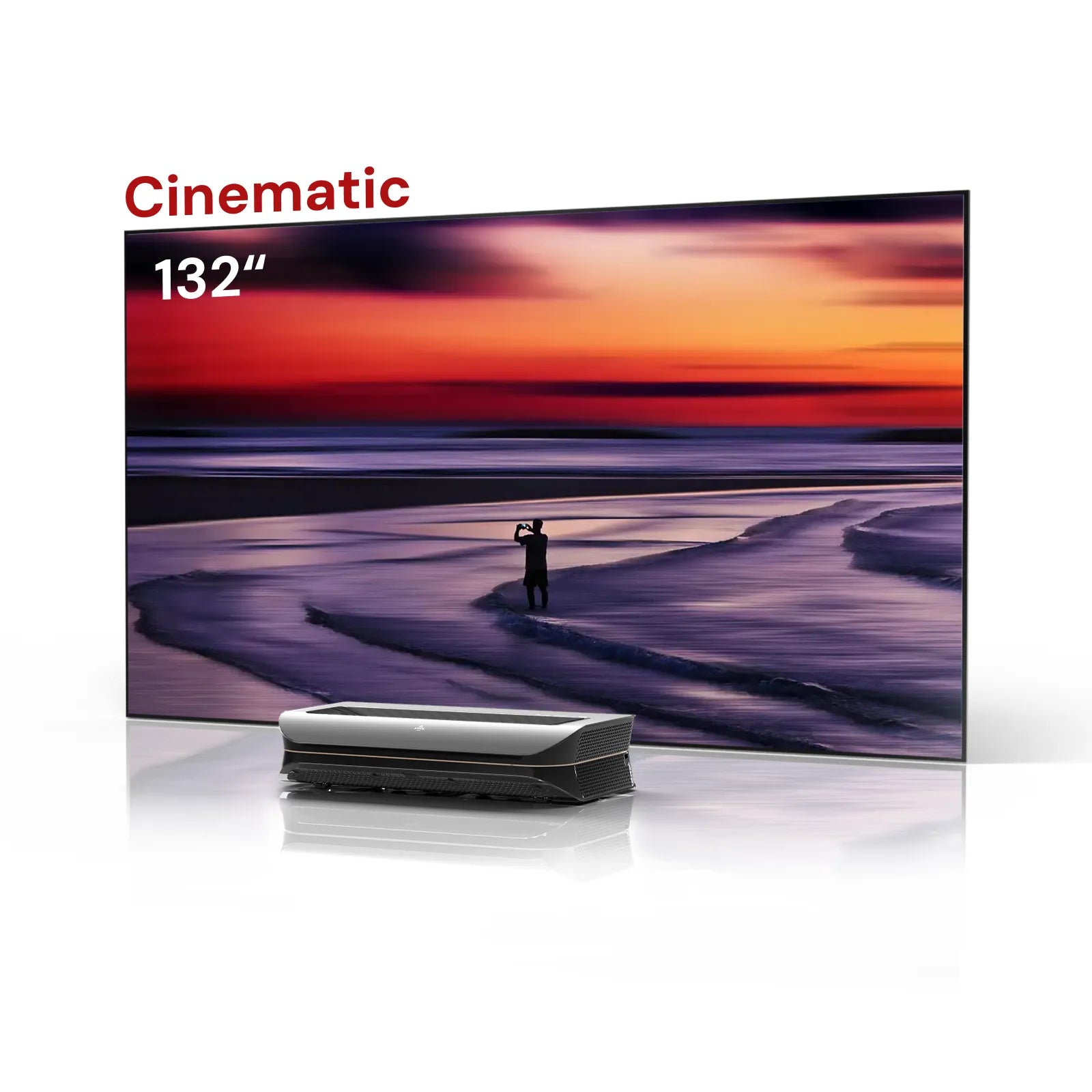 AWOL Vision LTV-3500 Pro 100''-132'' Wall-Mount Cinematic ALR Screen Bundle
