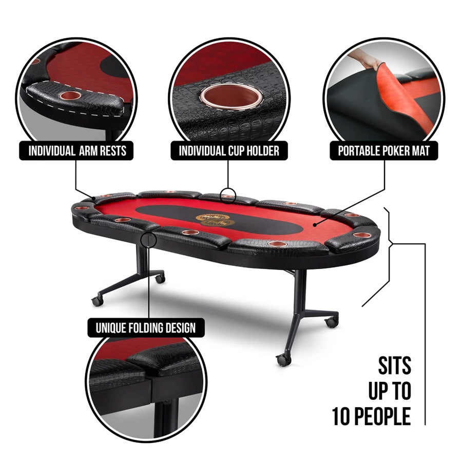 Triton 10 Player Poker Table + 10 Chairs + 1 Extra Mat