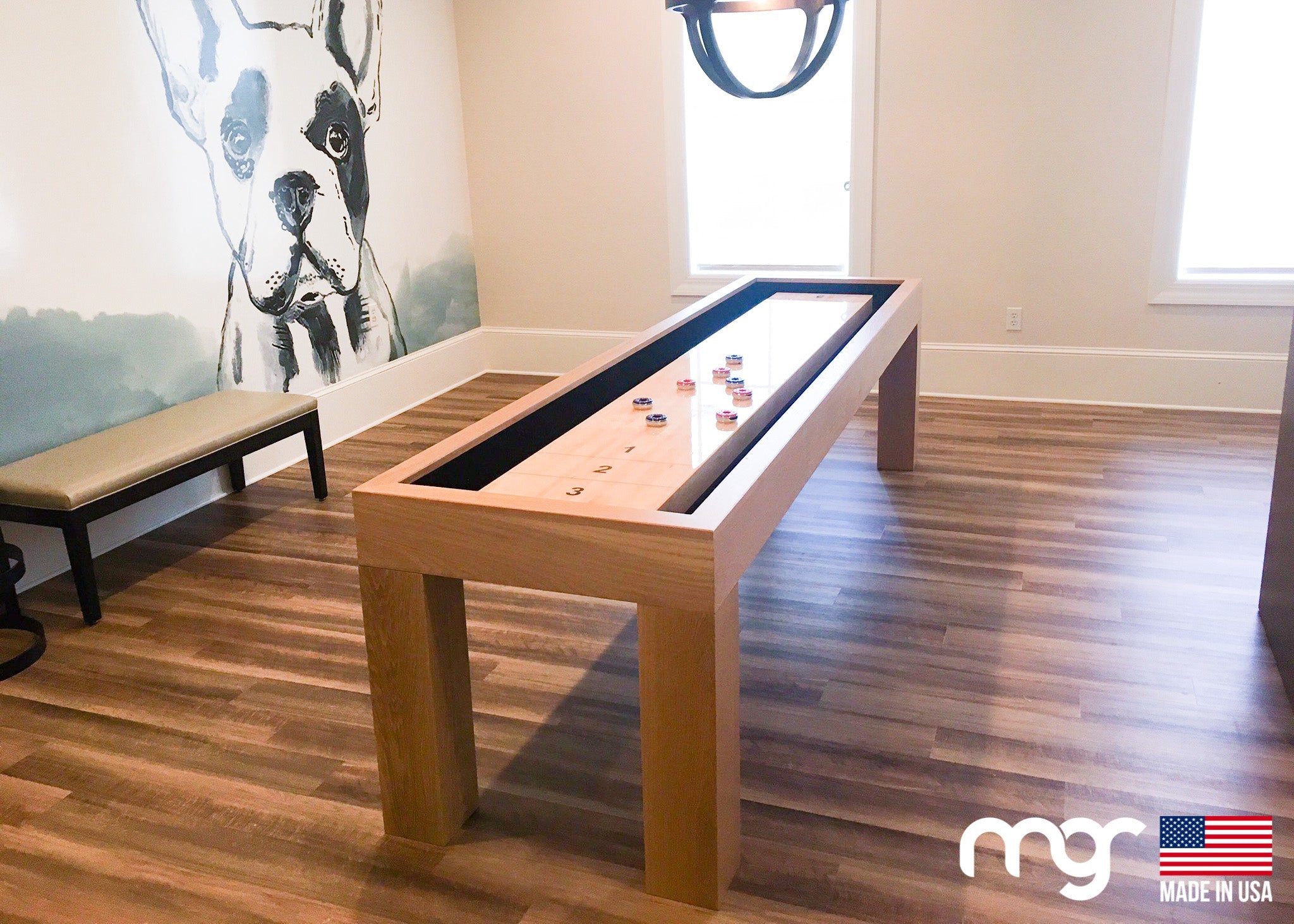 The Modern Shuffleboard (Oak Wood Natural Finish) - Free Curbside Delivery