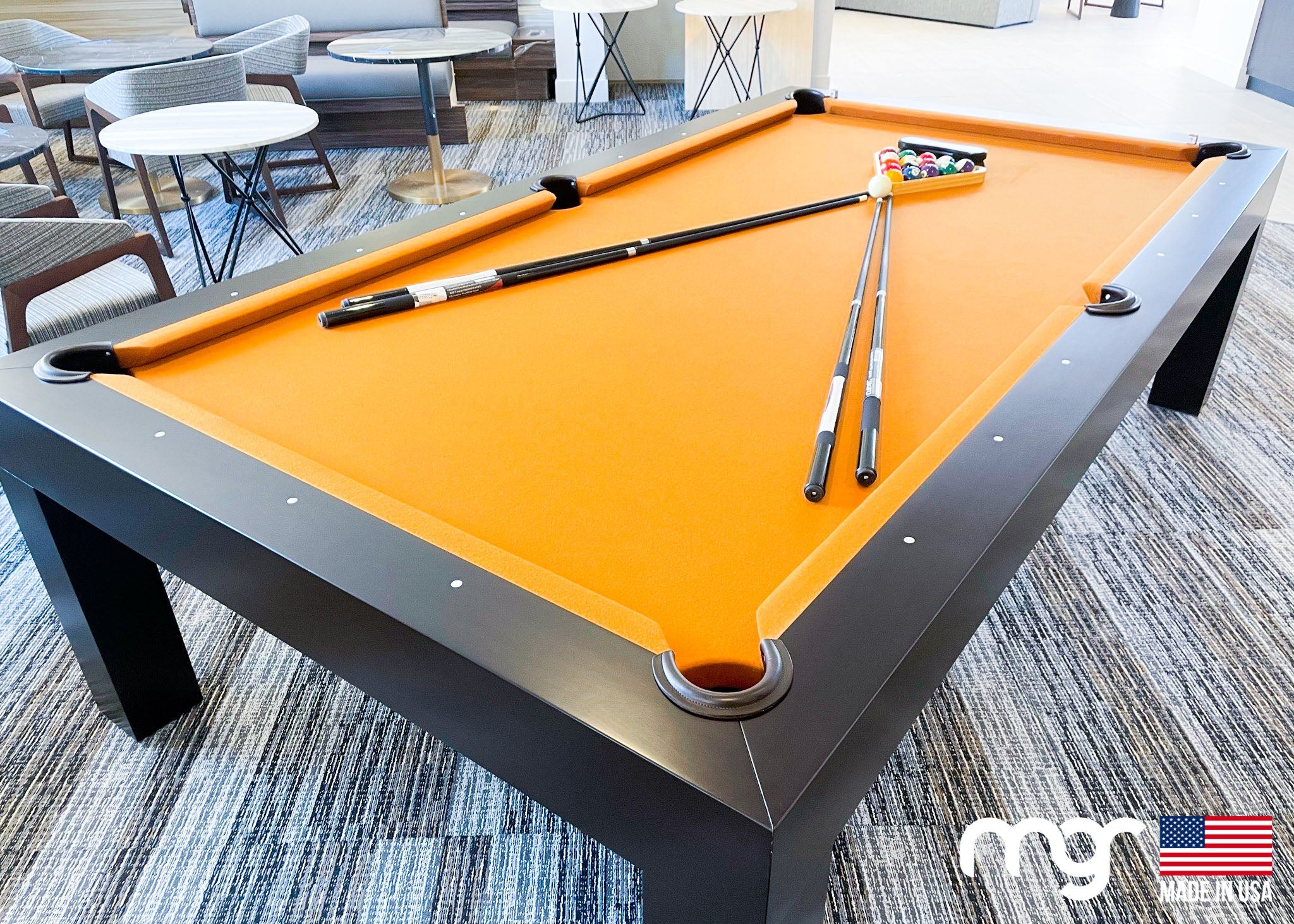 The Modern Pool Table (Oak Wood with Espresso Finish) - Free Curbside Delivery