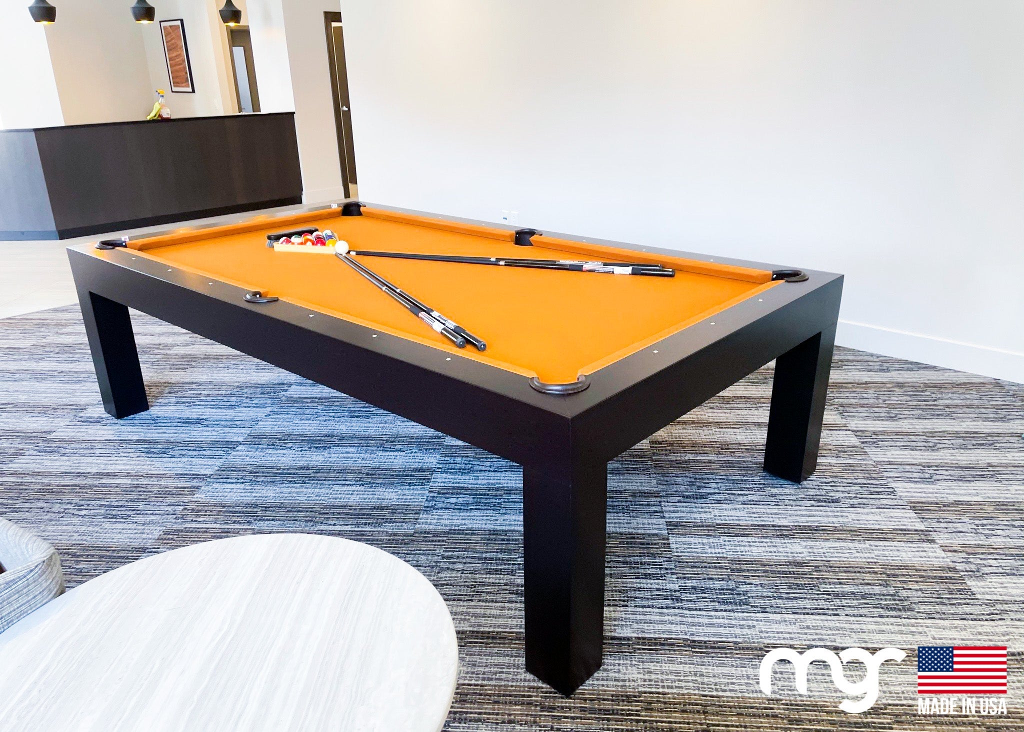 The Modern Pool Table (Oak Wood with Espresso Finish) - Free Curbside Delivery