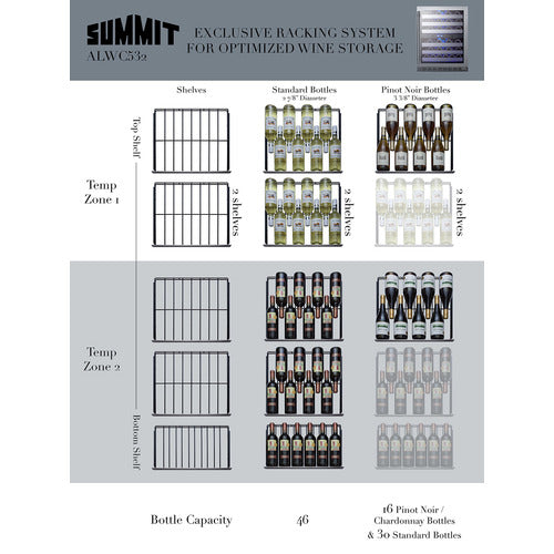 SUMMIT ALWC532 24" Wide Built-In Wine Cellar, ADA Compliant