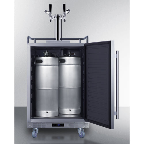 SUMMIT BC74OSCOMTWIN 24" Wide Built-In Outdoor Commercial Beer Kegerator