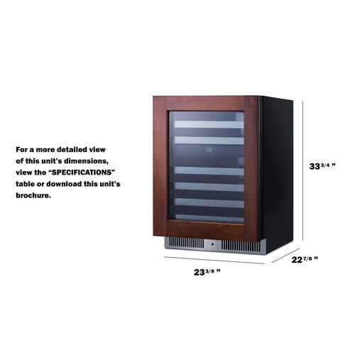 SUMMIT CL244WC2PNRLH 24" Dual Zone Built-In Wine Cellar (Panel Not Included)