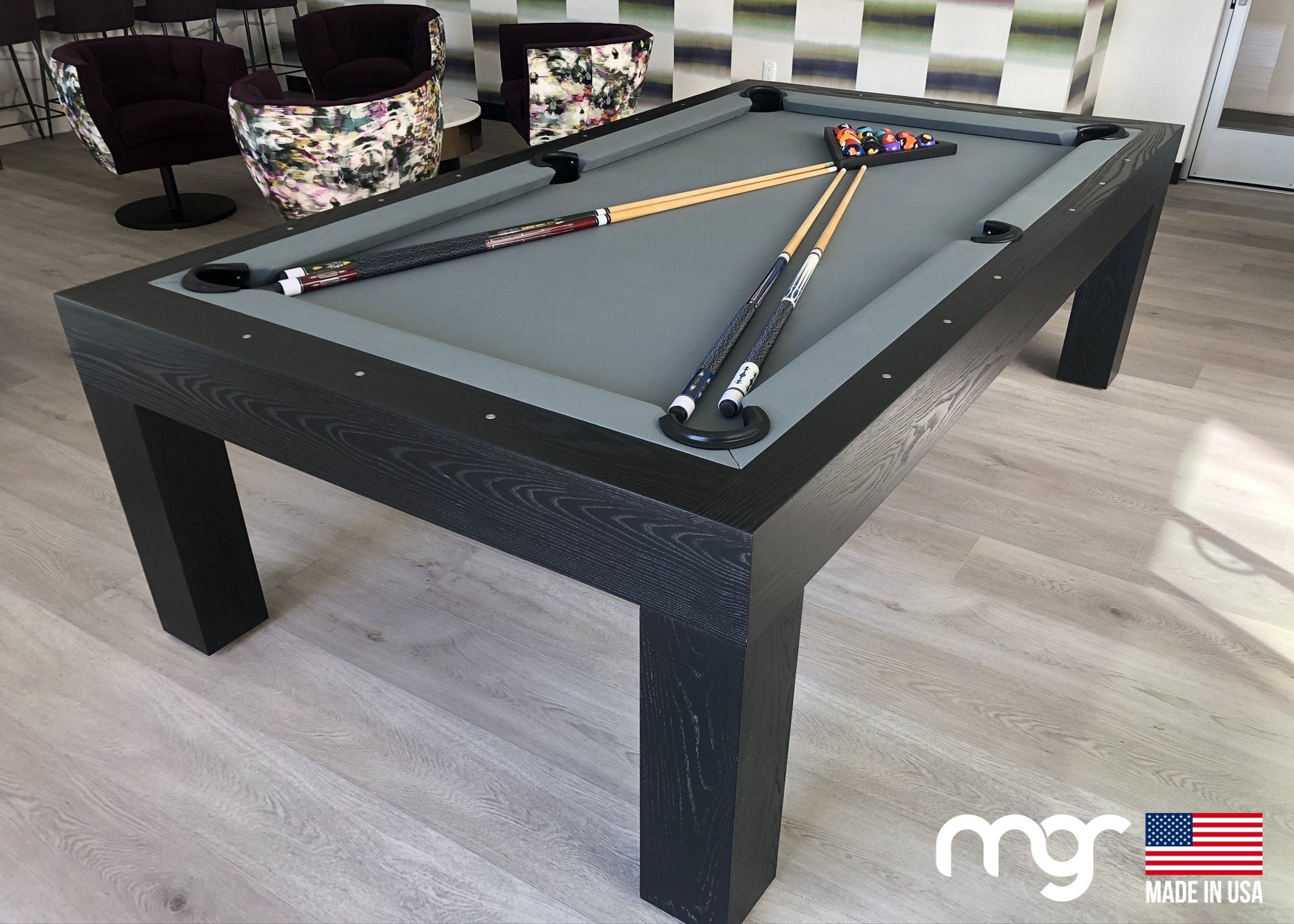 The Modern X45 Pool Table (Solid Oak with Black Finish) - Free Curbside Delivery