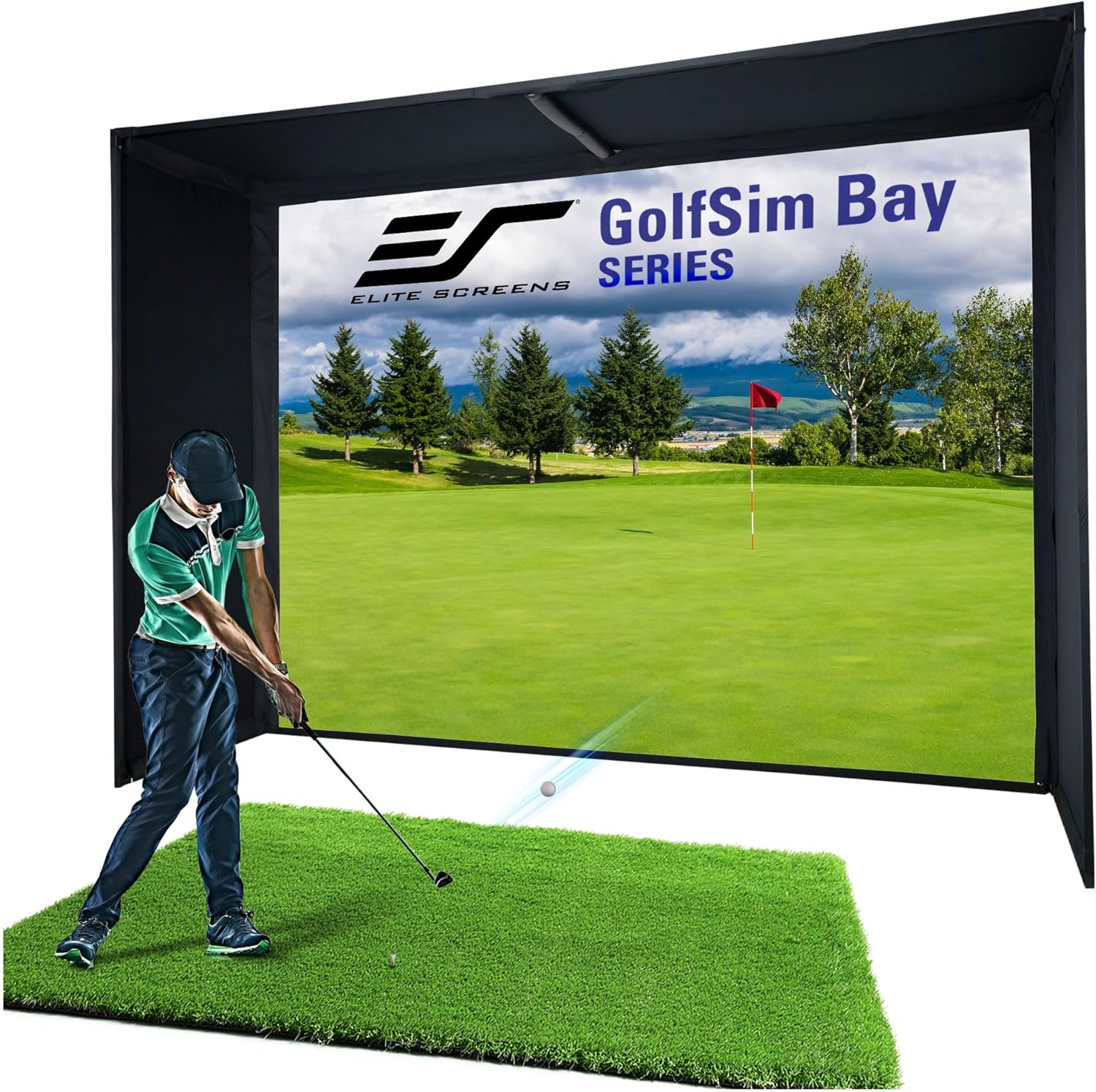 Elite Screens GolfSim Portable ImpactWhite 350, 8'x10', GSP0810-IPW350