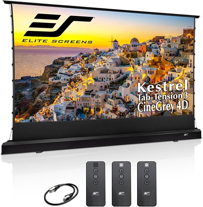 Elite Screens Kestrel Tab-Tension 3 CineGrey 4D 150" 16:9 Floor Rising FTE150H3-C4D