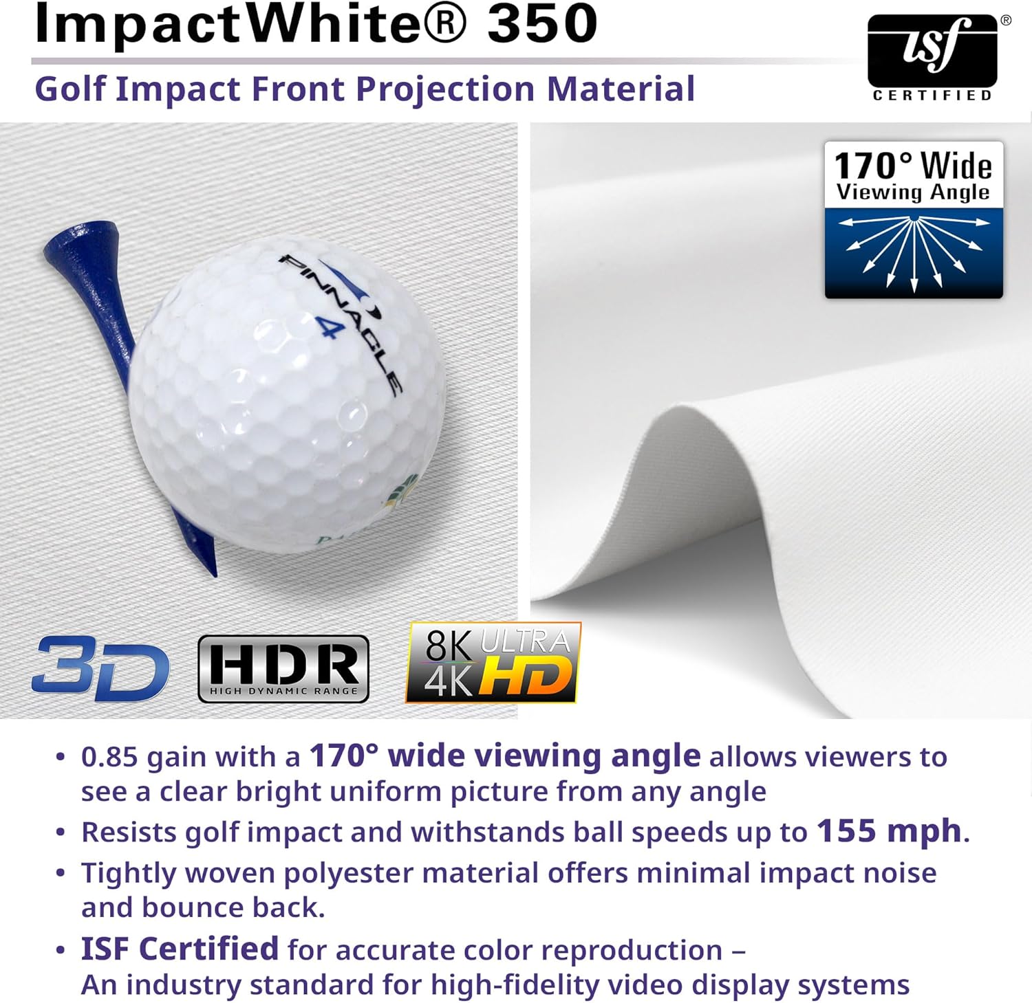 Elite Screens GolfSim Portable ImpactWhite 350, 8'x10', GSP0810-IPW350