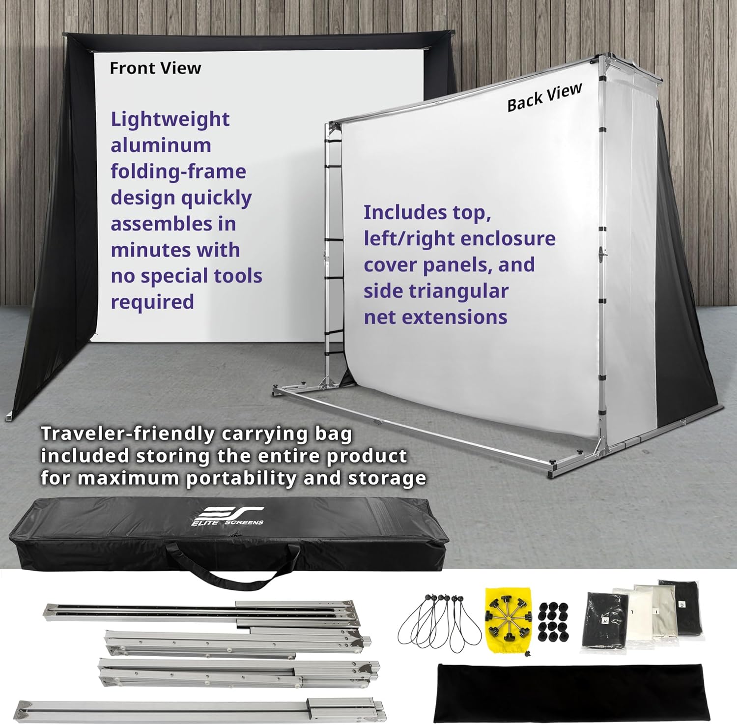 Elite Screens GolfSim Portable ImpactWhite 350, 8'x10', GSP0810-IPW350