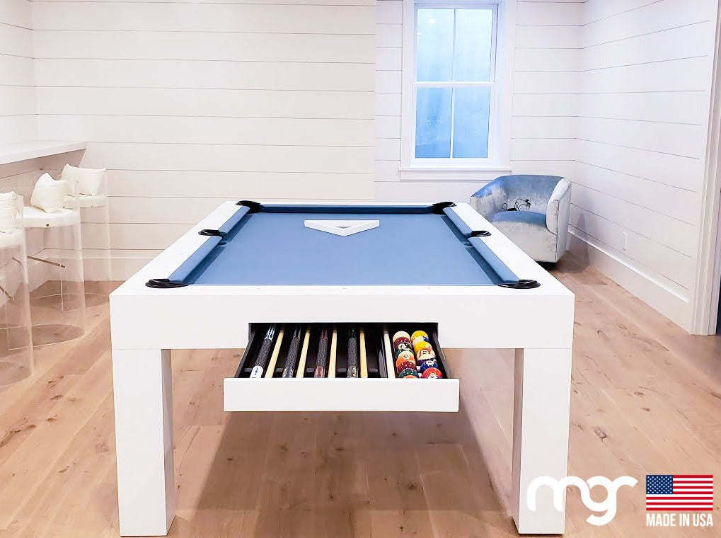 The Modern Pool Table (Maple Wood with White Finish) - Free Curbside Delivery