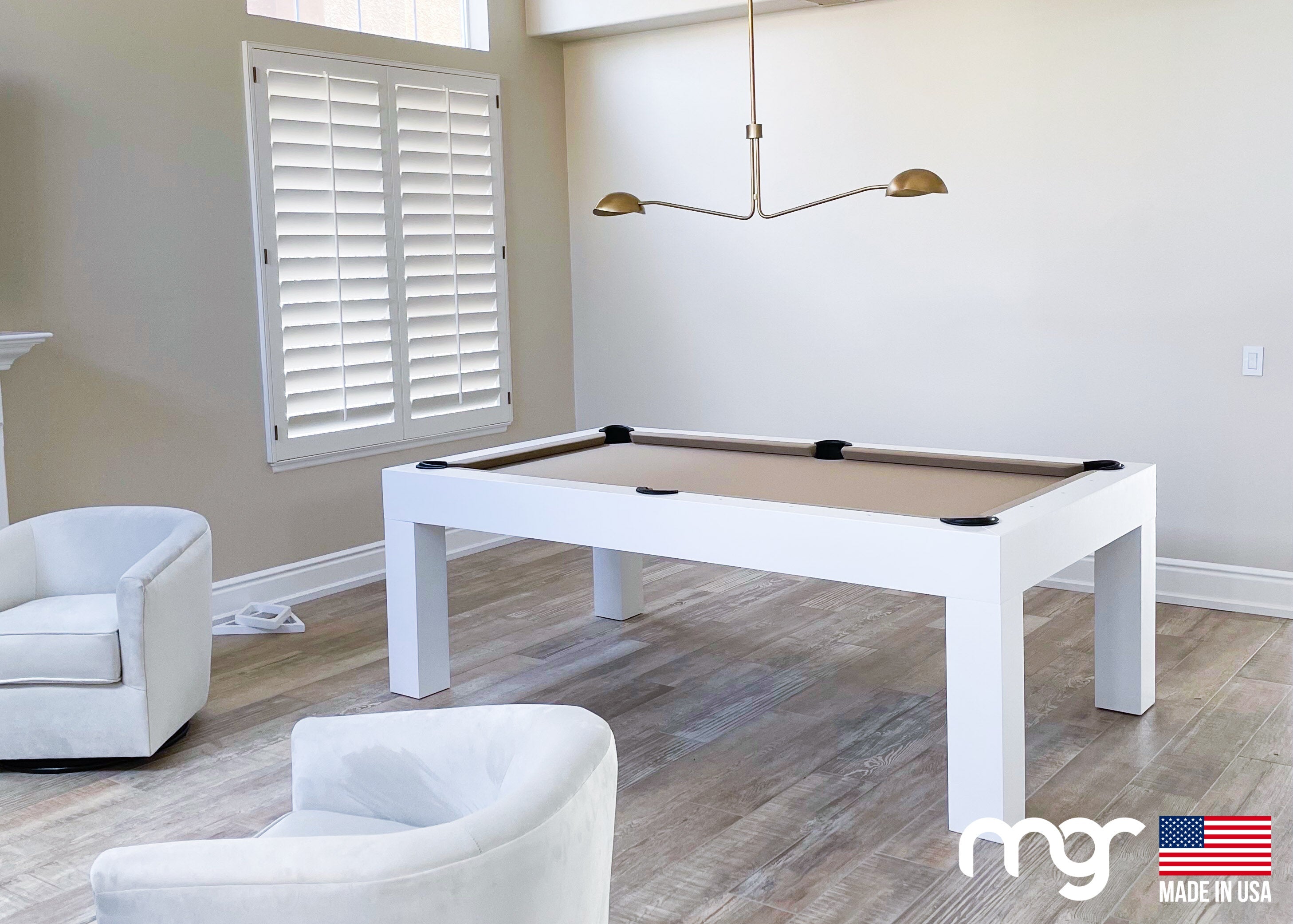 The Modern Pool Table (Maple Wood with White Finish) - Free Curbside Delivery