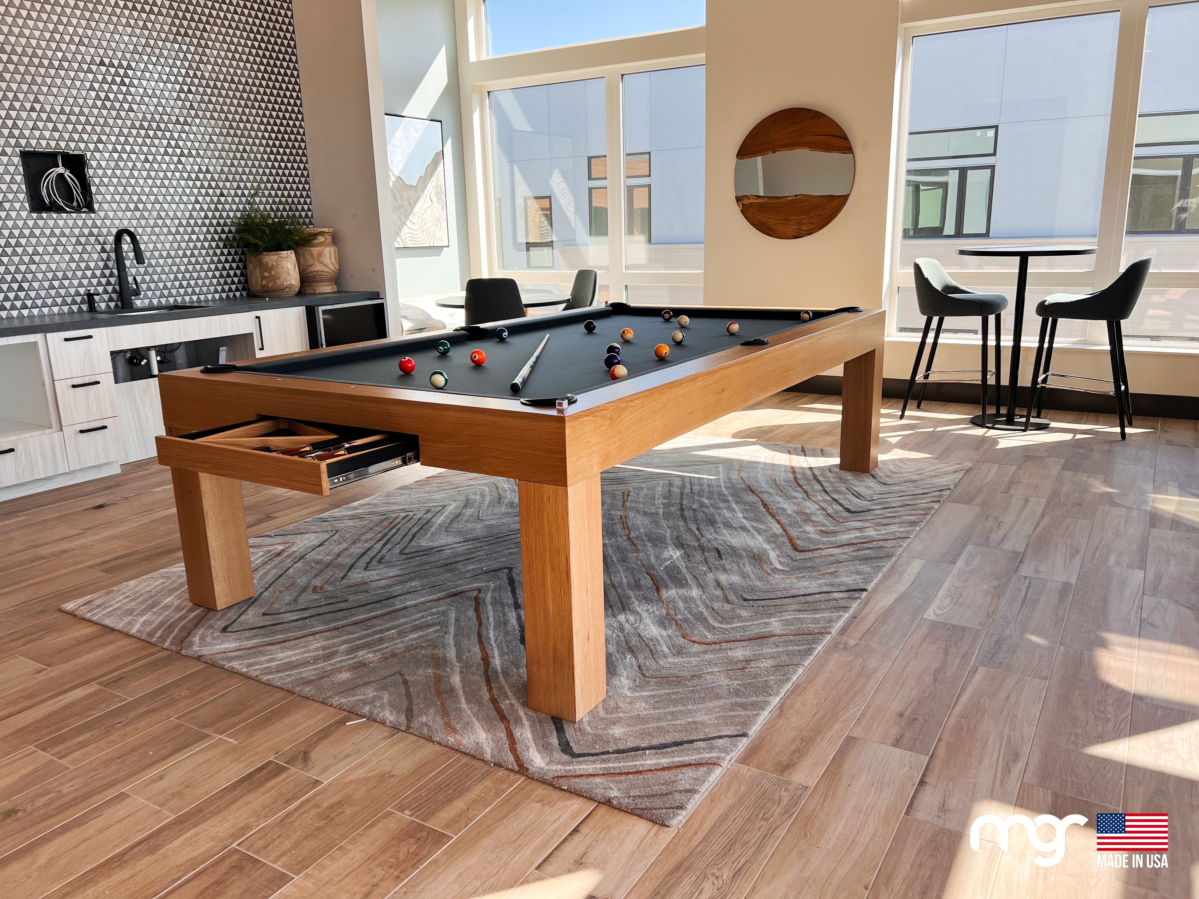 The Modern Pool Table (Rift Oak Natural Finish) - Free Curbside Delivery