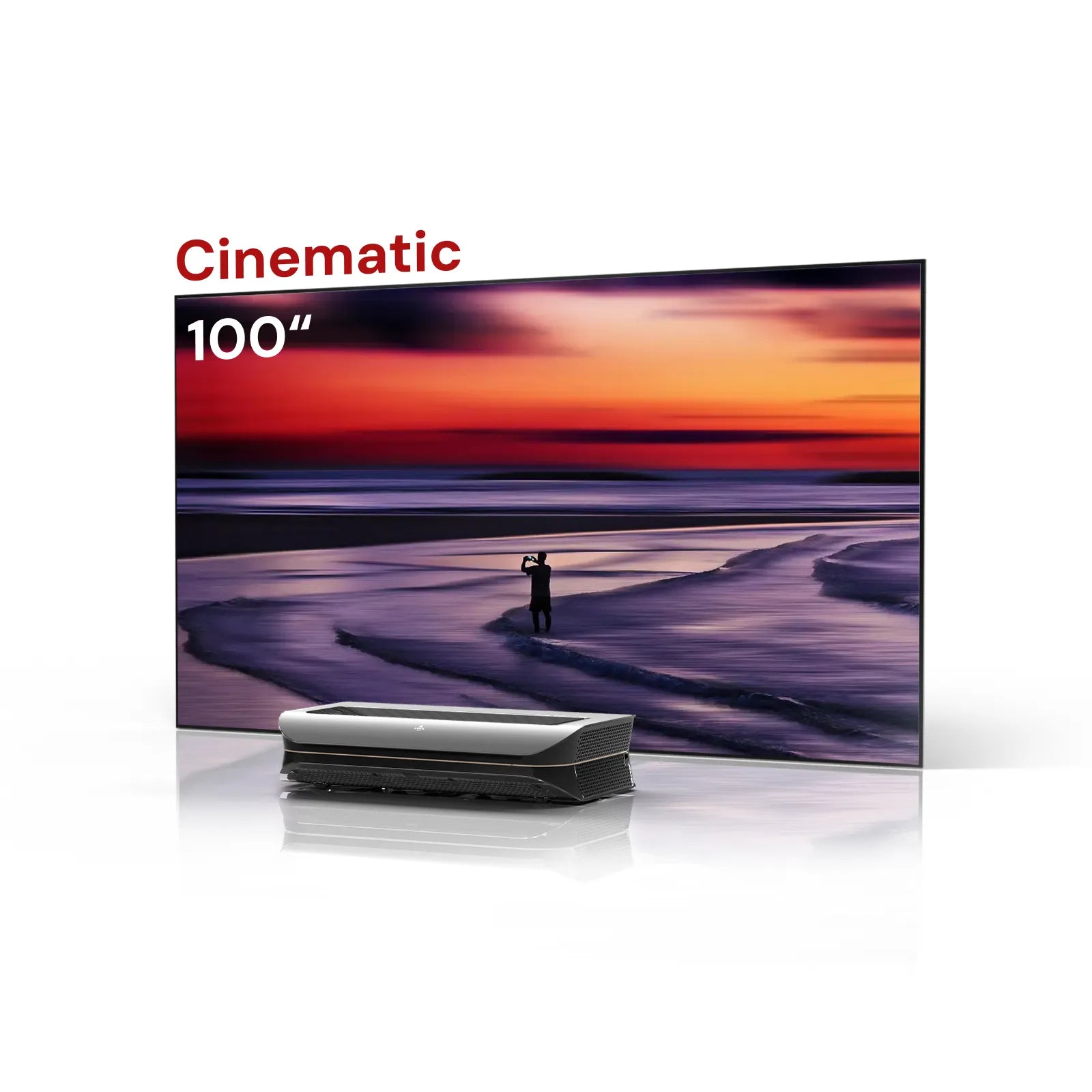 AWOL Vision LTV-3500 Pro 100''-132'' Wall-Mount Cinematic ALR Screen Bundle
