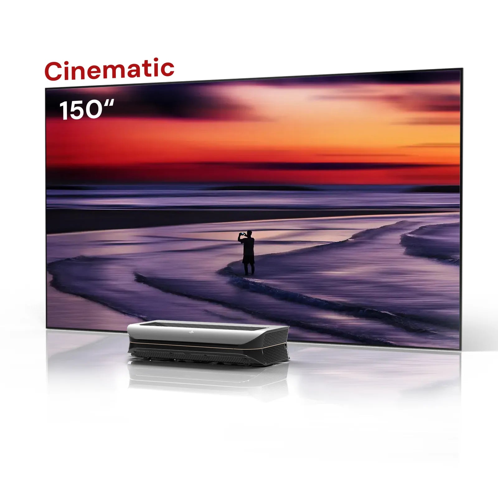 AWOL Vision LTV-3500 Pro Plus 150'' Wall-Mount Cinematic ALR Screen Bundle