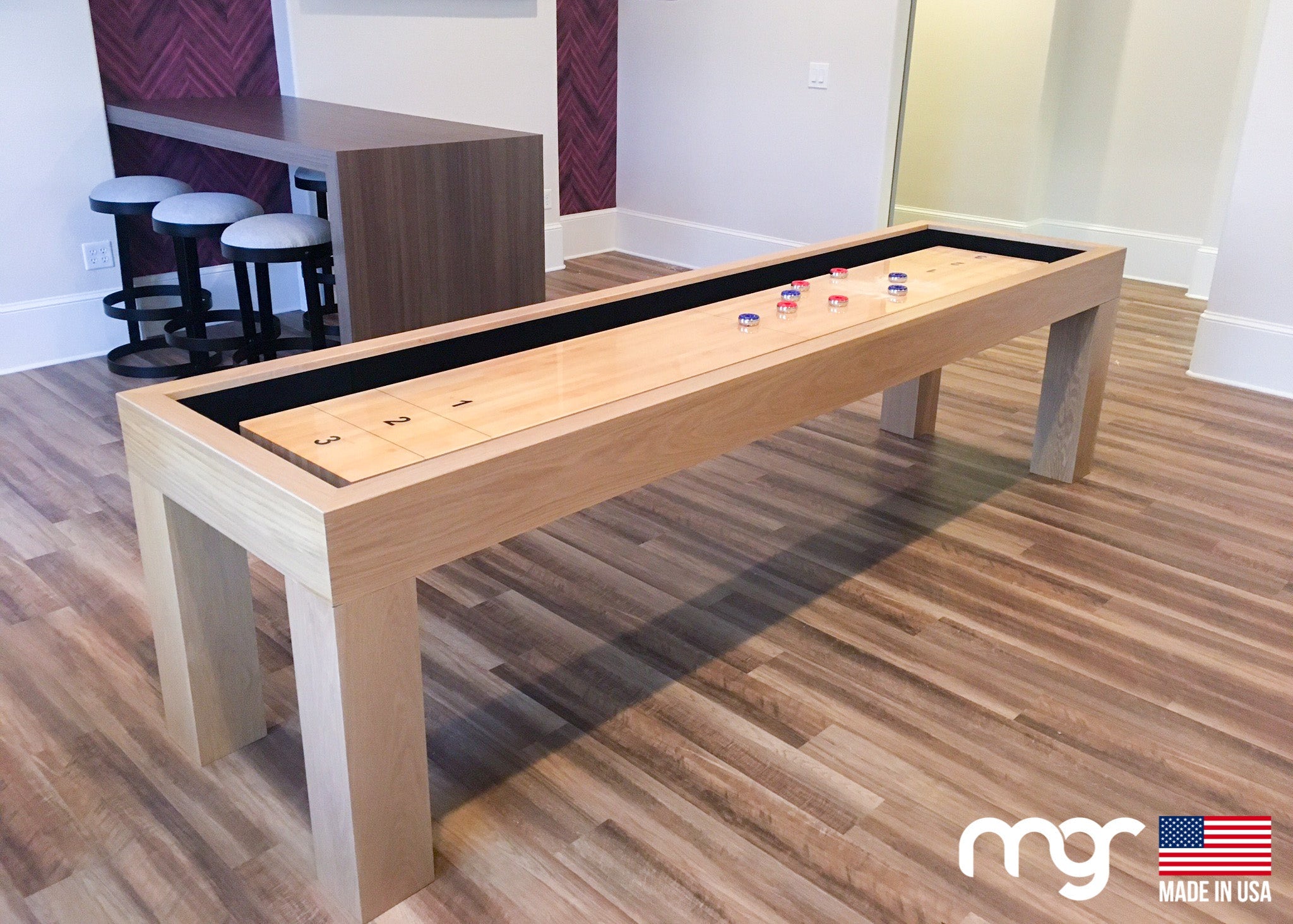 The Modern Shuffleboard (Oak Wood Natural Finish) - Free Curbside Delivery