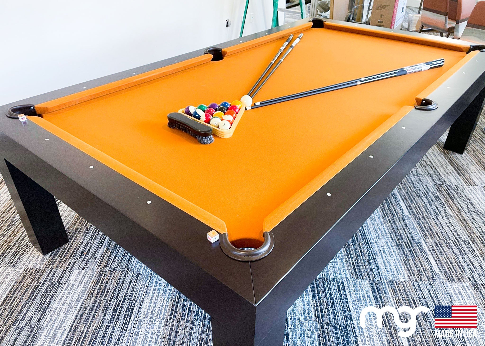 The Modern Pool Table (Oak Wood with Espresso Finish) - Free Curbside Delivery