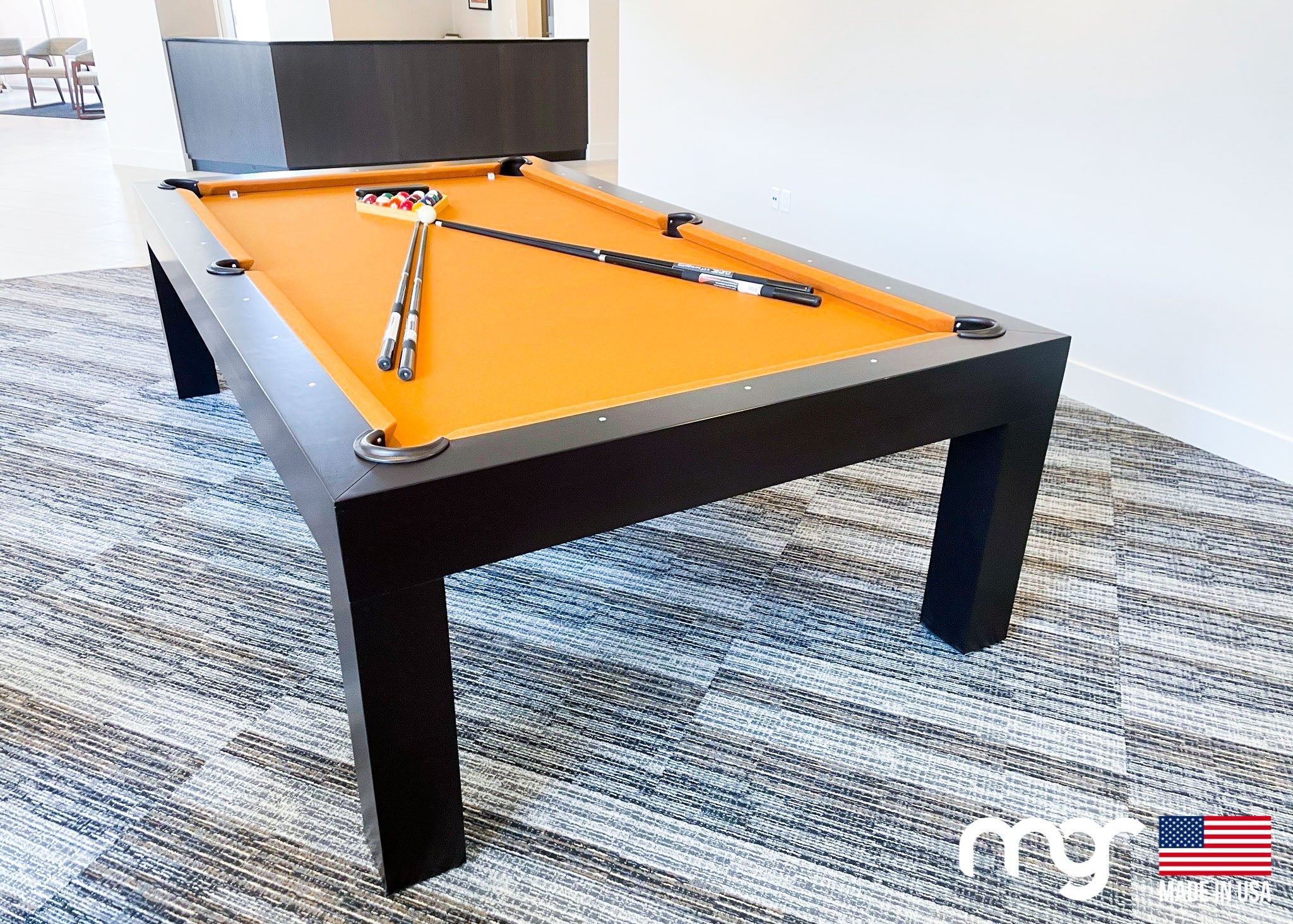 The Modern Pool Table (Oak Wood with Espresso Finish) - Free Curbside Delivery